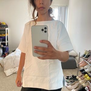 COS white linen top